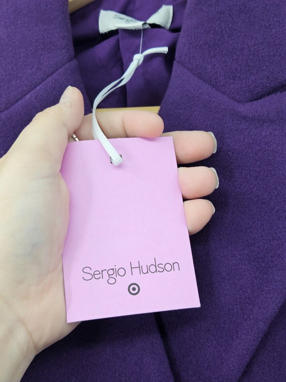 Sergio Hudson Target Long Coat Trench Coat Purple Women's Size S NEW Mob Wife - Picture 12 of 15